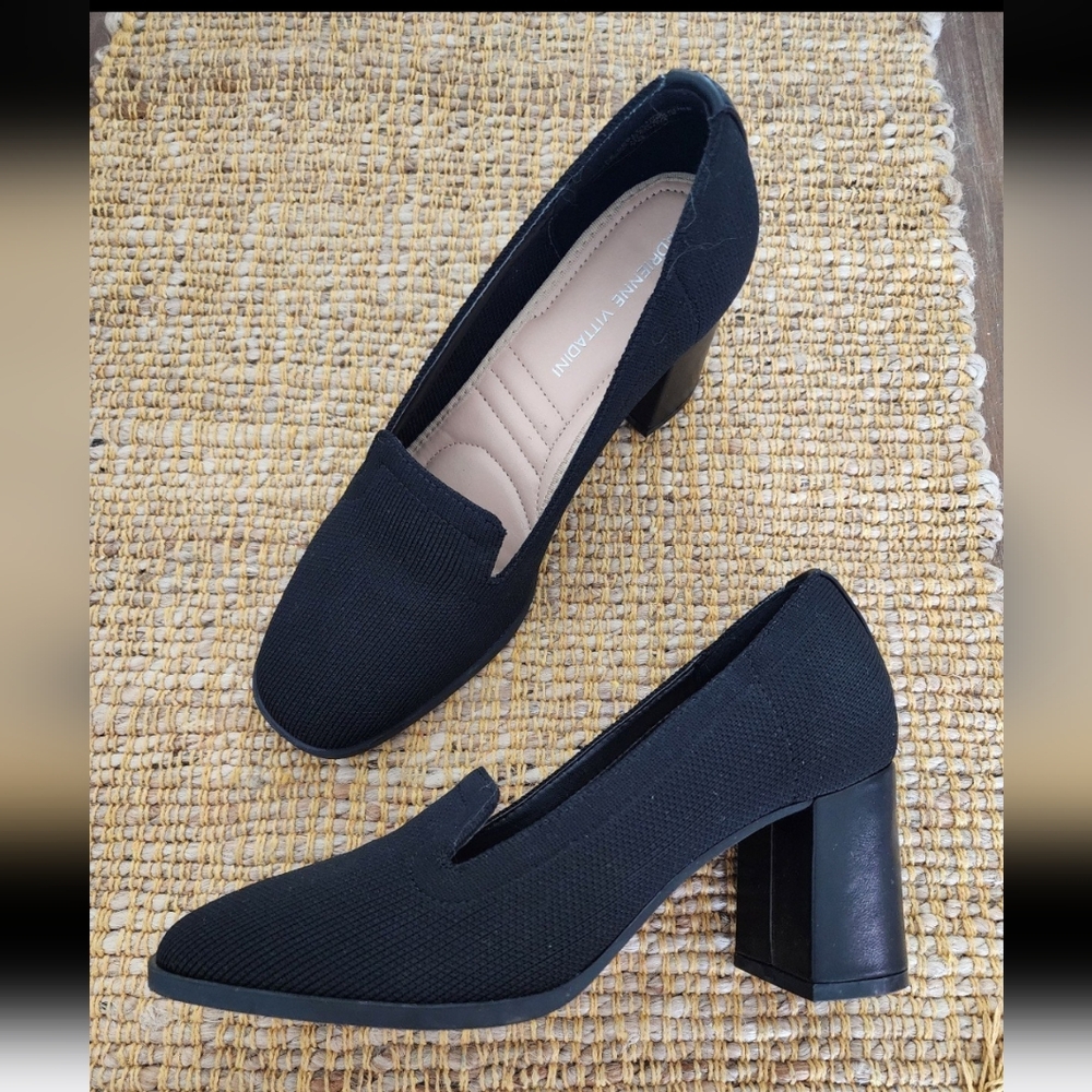 Adrienne Vittadini BRITTINY Black Casual Block Heels Size 7